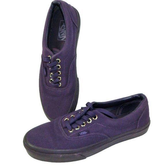Vans Purple Sneakers Men's Size 8 Shoes Purple Canvas Gold Eyelets Skateboard - Picture 1 of 11
